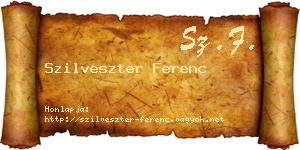 Szilveszter Ferenc névjegykártya