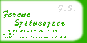 ferenc szilveszter business card